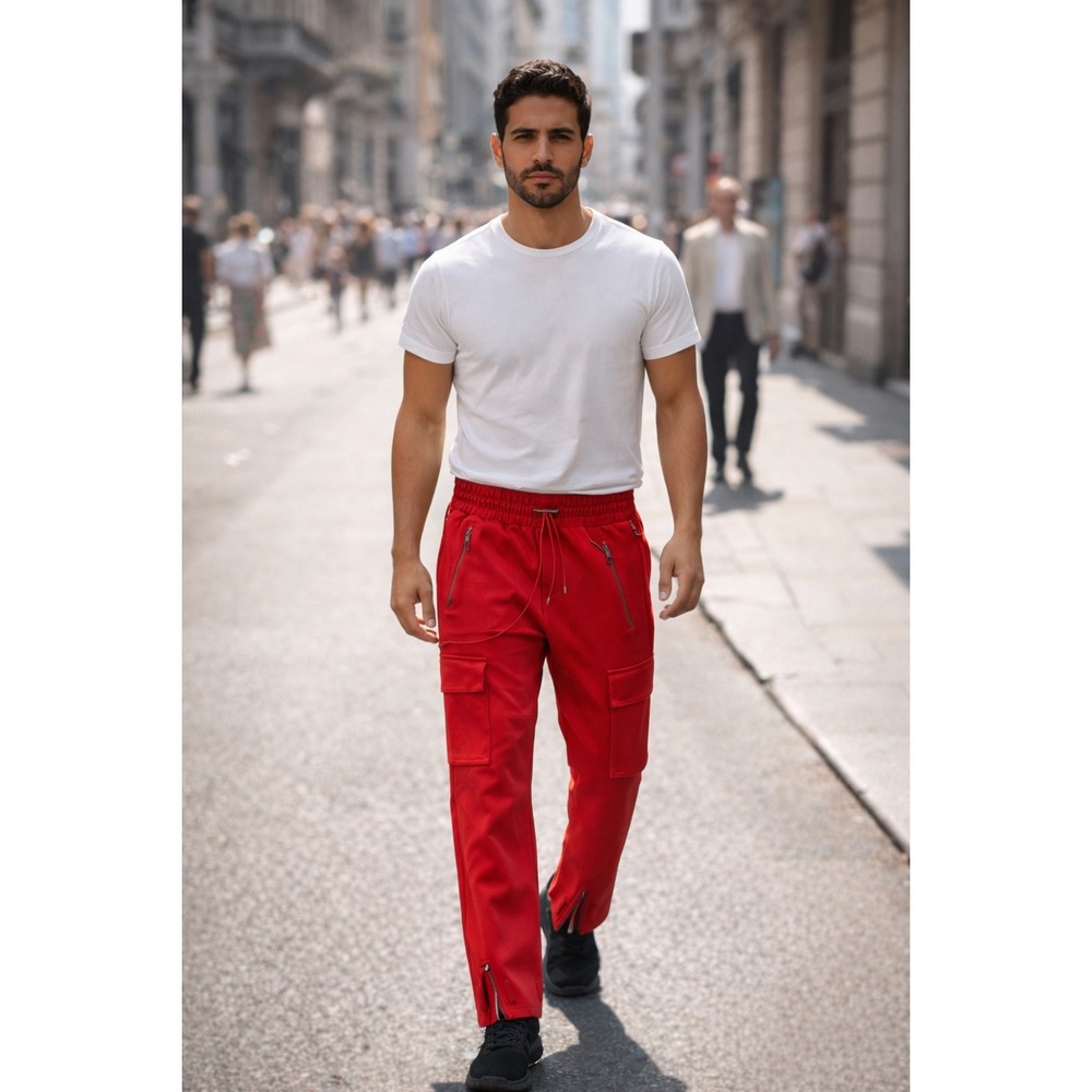 Guapi Red Cargo Track Pants Mens 30 Excellent‎ Limited Edition Streetwear